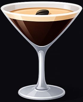 Gorilla Glow Espresso cocktail — coupe with espresso crema