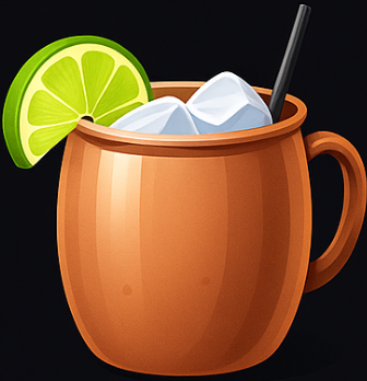 OG Kush Mule cocktail — copper mug with ginger beer and lime